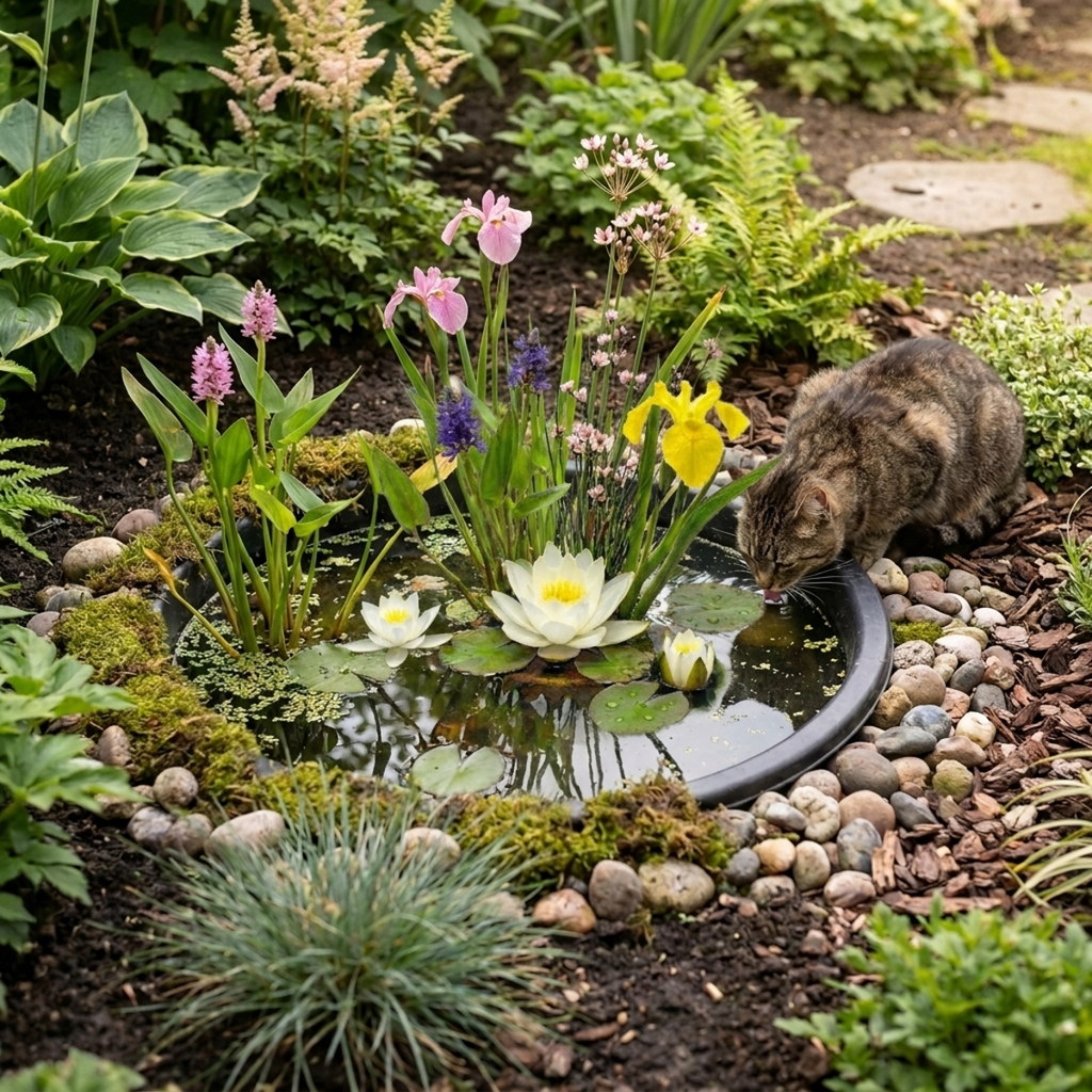 Complete Ingegraven Mini Vijver Rond - Inheems