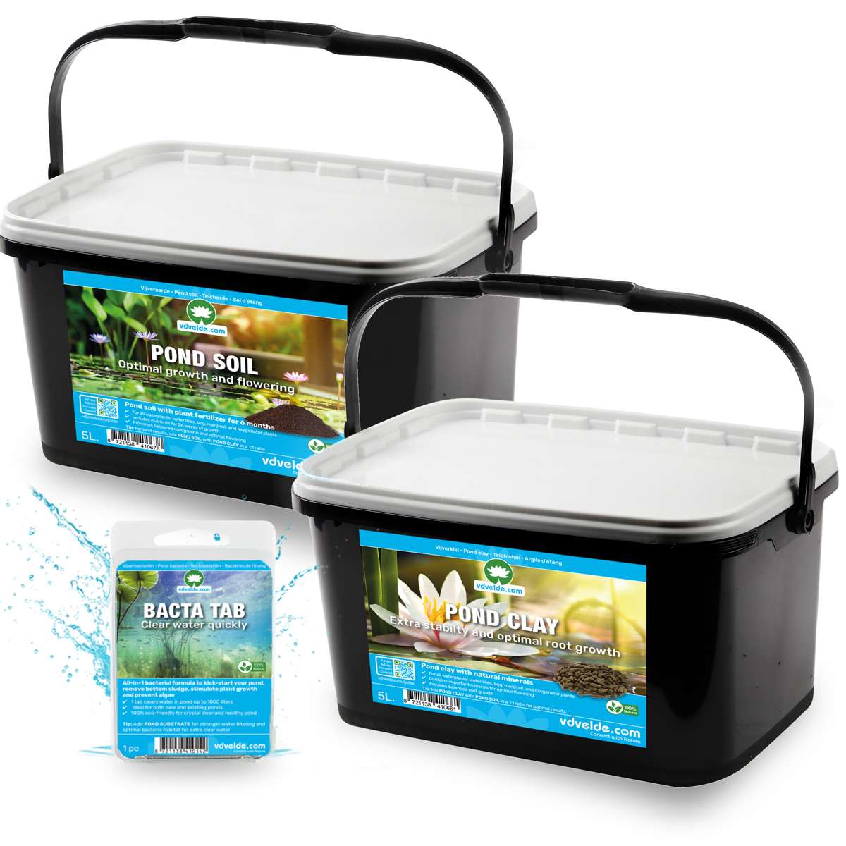 Vijverklei en aarde 5L + BACTA TAB