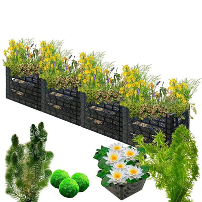 Biofilter 4 torens + Zuurstofplanten en Waterlelies
