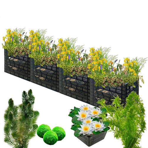 Biofilter 4 torens + Zuurstofplanten en Waterlelies
