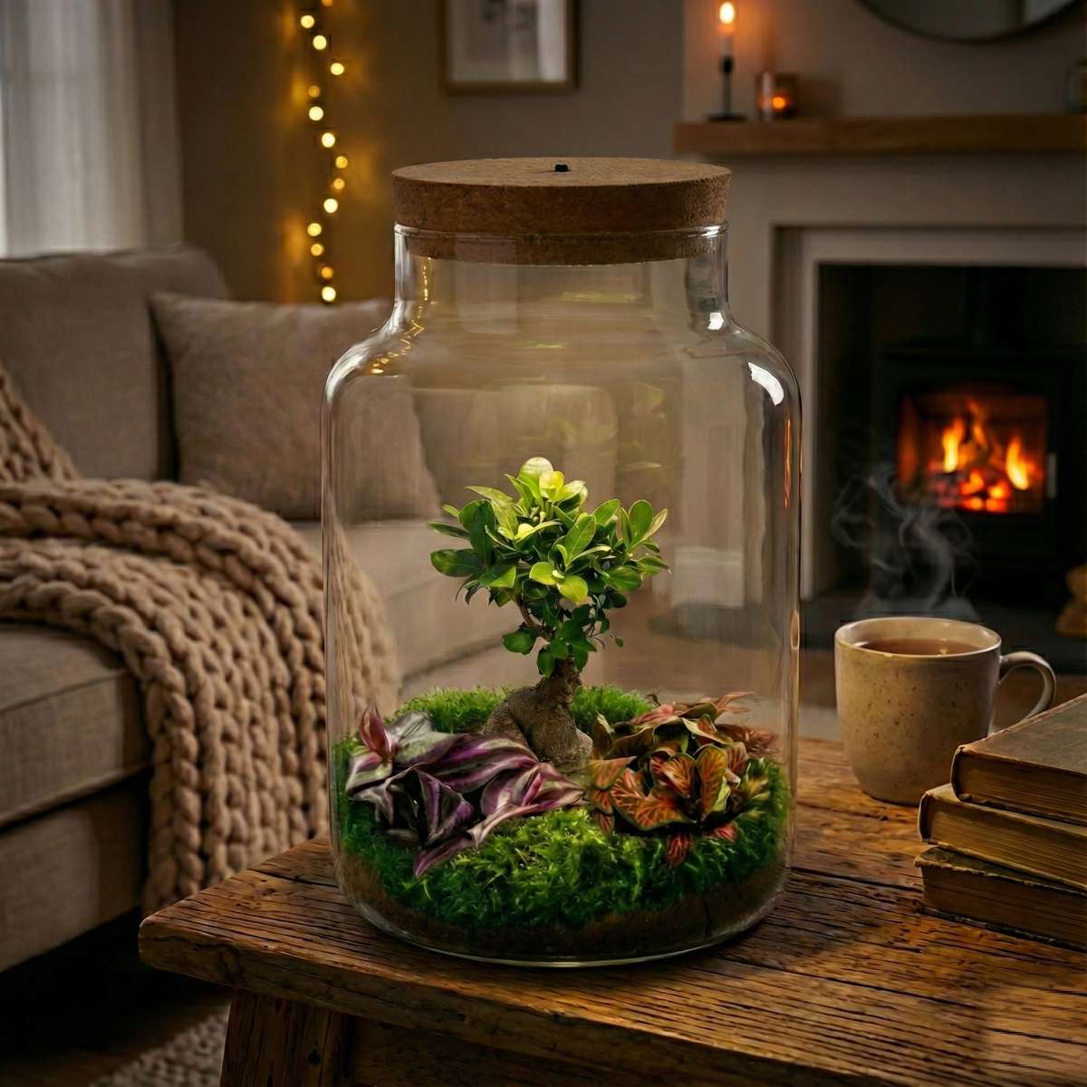 Bonsai in Glazen Pot